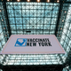 A banner hangs from the ceiling at the Jacob K. Javits Convention Center on January 13, 2021 during a media tour of the new state vaccination site in New York City.